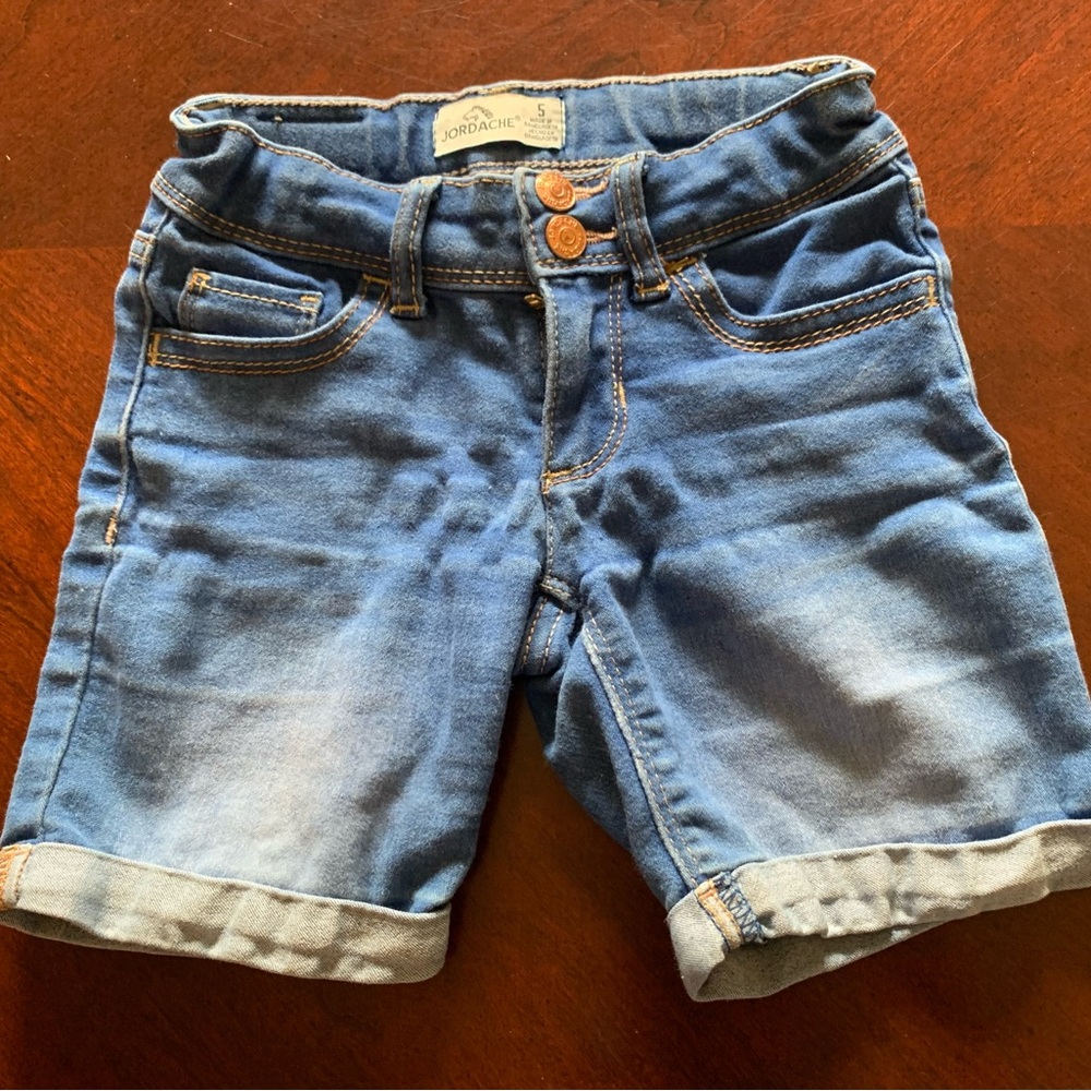 Jordache brand blue Jean shorts, 5T girls